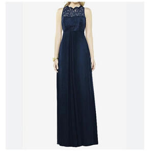 AFTER SIX navy lace maxi bridesmaids dress sz 4